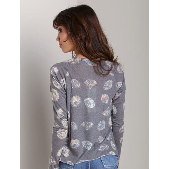Wildfox Forever Diamond Print Cozy Raglan Tee NWOT - Picture 3 of 11